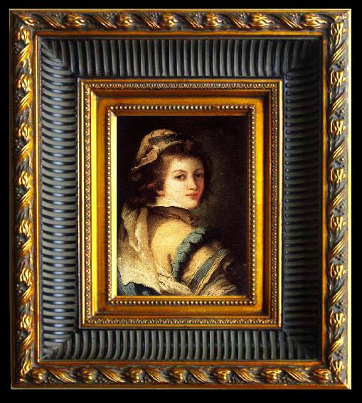 framed  Giandomenico Tiepolo Portrait of a Page Boy, Ta024-2
